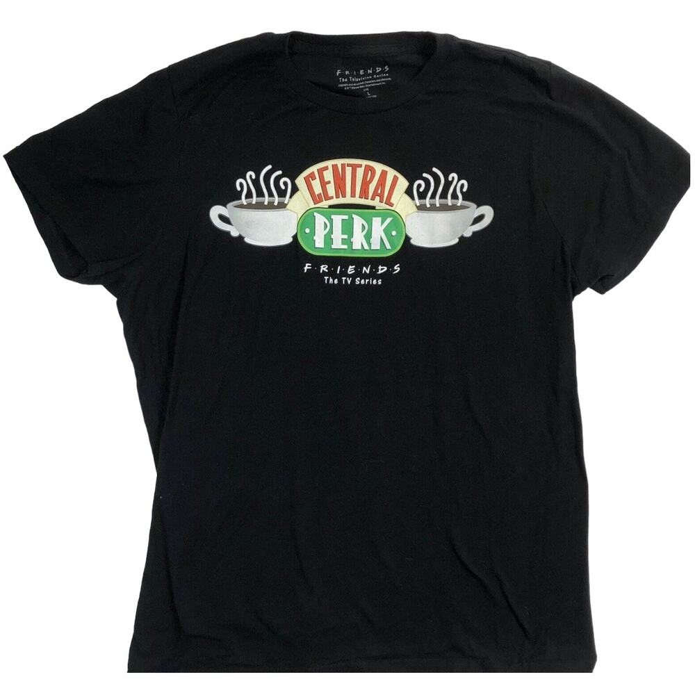 Central Perk FRIENDS TV Show Black T-Shirt Adult Large Graphic‎ Tee